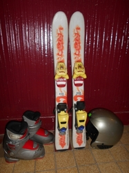 Dětské lyže HEAD NICE ONE 77cm + Lyžáky 17,5cm + Přilba, SUPER STAV