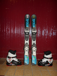 Dětské lyže VÖLKL RTM 80cm + Lyžáky 18,5cm, VÝBORNÝ STAV