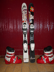 Dětské CARVINGOVÉ lyže HEAD 97 CM+BOTY 21,5cm, VÝBORNÝ STAV 