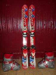 Dětské lyže BLIZZARD BLIZZI 90cm + Lyžáky 19,5cm, SUPER STAV