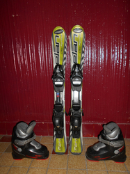 Dětské lyže ELAN FORMULA 80cm + Lyžáky 18,5cm, SUPER STAV