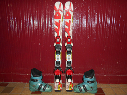 Dětské lyže ATOMIC REDSTER 90cm + Lyžáky 19cm, SUPER STAV