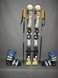 Dětské lyže DYNAMIC VR 07 100cm + Lyžáky 21,5cm + Hole, VÝBORNÝ STAV