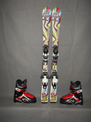 Dětské lyže DYNAMIC LITTLE KING 110cm + Lyžáky 22,5cm, SUPER STAV