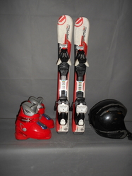Dětské lyže DYNAMIC VR 27 70cm + Lyžáky 15,5cm + Přilba, VÝBORNÝ STAV
