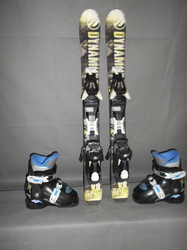 Dětské lyže DYNAMIC VR 07 80cm + Lyžáky 17,5cm, VÝBORNÝ STAV