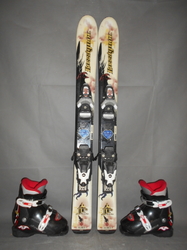 Dětské lyže ROSSIGNOL BANDIT 93cm + Lyžáky 18,5cm, VÝBORNÝ STAV