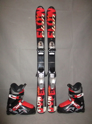 Dětské lyže ELAN HYPER FLOW 100cm + Lyžáky 20,5cm, SUPER STAV