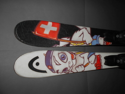 Dětské CARVINGOVÉ lyže HEAD SPARTA CUCHE 97cm+BOTY 20,5cm, VÝBORNÝ STAV