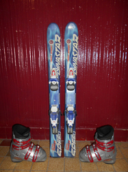 Dětské lyže DYNASTAR TEAM SPEED 93cm + Lyžáky 19,5cm, VÝBORNÝ STAV