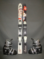 Dětské lyže HEAD CUCHE 107cm + Lyžáky 23cm, VÝBORNÝ STAV