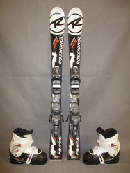 Dětské carvingové lyže ROSSIGNOL RADICAL 110cm+BOTY 22,5cm, SUPER STAV