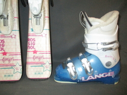 Dětské lyže ROSSIGNOL FUN GIRL 100cm + Lyžáky 20,5cm, SUPER STAV