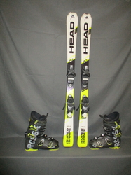 Juniorské lyže HEAD SUPERSHAPE TEAM 127cm + Lyžáky 26,5cm, SUPER STAV