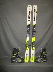 Juniorské lyže HEAD SUPERSHAPE TEAM 137cm + Lyžáky 26,5cm, SUPER STAV