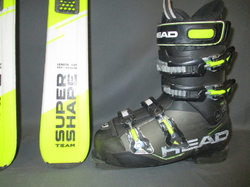 Juniorské lyže HEAD SUPERSHAPE TEAM 137cm + Lyžáky 26,5cm, SUPER STAV