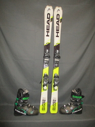 Juniorské lyže HEAD SUPERSHAPE TEAM 137cm + Lyžáky 26,5cm, SUPER STAV