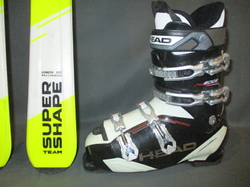 Juniorské lyže HEAD SUPERSHAPE TEAM 157cm + Lyžáky 28cm, SUPER STAV