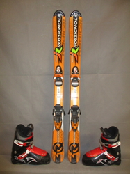 Dětské carvingové lyže ROSSIGNOL RADICAL 110cm+BOTY 22,5cm, VÝBORNÝ STAV