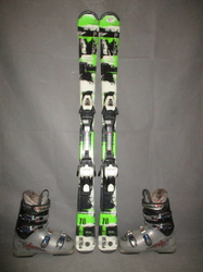 Juniorské lyže TECNO PRO PULSE TEAM 120cm + Lyžáky 24cm, VÝBORNÝ STAV
