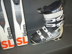 Juniorské lyže DYNASTAR TEAM SPEED SL 130cm + Lyžáky 25,5cm, SUPER STAV