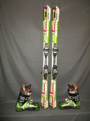 Juniorské lyže ELAN RC RACE 150cm + Lyžáky 28,5cm, VÝBORNÝ STAV