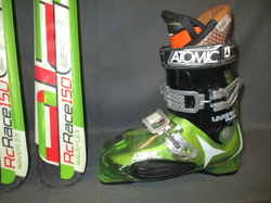 Juniorské lyže ELAN RC RACE 150cm + Lyžáky 28,5cm, VÝBORNÝ STAV