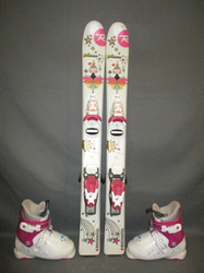 Dětské lyže ROSSIGNOL PRINCESS 93cm + Lyžáky 19,5cm, VÝBORNÝ STAV