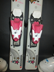 Dětské lyže ROSSIGNOL PRINCESS 93cm + Lyžáky 19,5cm, VÝBORNÝ STAV