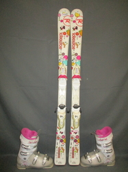 Juniorské lyže ROSSIGNOL FUN GIRL 130cm + Lyžáky 25,5cm, VÝBORNÝ STAV