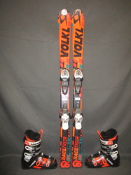 Juniorské lyže VÖLKL RACETIGER 130cm + Lyžáky 25,5cm, VÝBORNÝ STAV