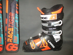 Juniorské lyže VÖLKL RACETIGER 130cm + Lyžáky 25,5cm, VÝBORNÝ STAV