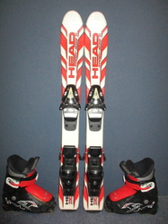 Dětské lyže HEAD SUPERSHAPE 77cm + Lyžáky 17,5cm, VÝBORNÝ STAV