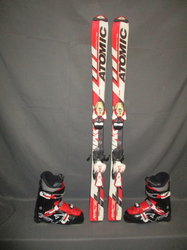 Juniorské lyže ATOMIC RACE 120cm + Lyžáky 24,5cm, VÝBORNÝ STAV