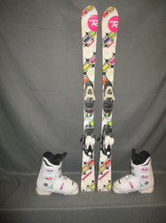 Juniorské lyže ROSSIGNOL DIVA 120cm + Lyžáky 23,5cm, VÝBORNÝ STAV