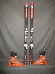 Juniorské lyže DYNASTAR TEAM COMP 150cm + Lyžáky 27,5cm, VÝBORNÝ STAV