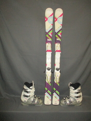Juniorské lyže ROSSIGNOL FUN GIRL 130cm + Lyžáky 25,5cm, VÝBORNÝ STAV