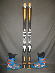 Juniorské lyže DYNASTAR TEAM COMP 140cm + Lyžáky 26cm, VÝBORNÝ STAV