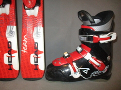 Juniorské lyže HEAD MONSTER 117cm + Lyžáky 23,5cm, SUPER STAV