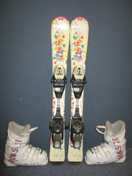 Dětské lyže TECNO PRO XT SWEETY 80cm + Lyžáky 18,5cm, VÝBORNÝ STAV