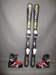 Juniorské lyže HEAD SUPERSHAPE 117cm + Lyžáky 23,5cm, SUPER STAV