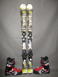 Juniorské lyže DYNAMIC VR 07 120cm + Lyžáky 24,5cm, VÝBORNÝ STAV