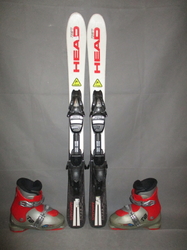 Dětské lyže HEAD SUPERSHAPE 97cm + Lyžáky 20cm, VÝBORNÝ STAV