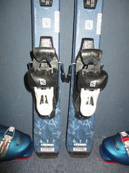Dětské lyže SALOMON QST MAX 100cm + Lyžáky 21,5cm, VÝBORNÝ STAV