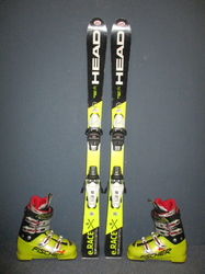 Juniorské lyže HEAD E.RACE TEAM 120cm + Lyžáky 24,5cm, VÝBORNÝ STAV