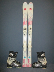 Juniorské lyže VÖLKL CHICA 130cm + Lyžáky 24,5cm, SUPER STAV