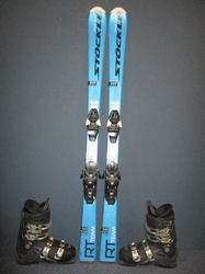 Juniorské lyže STÖCKLI RACE TEAM 140cm + Lyžáky 27,5cm, VÝBORNÝ STAV