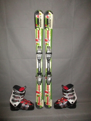 Juniorské lyže ELAN RC RACE 120cm + Lyžáky 24,5cm, VÝBORNÝ STAV