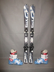 Juniorské lyže DYNAMIC VR 07 120cm + Lyžáky 24,5cm, SUPER STAV