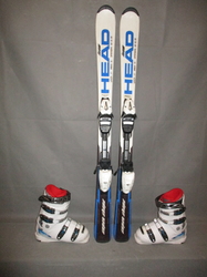Juniorské lyže HEAD SUPERSHAPE 117cm + Lyžáky 23cm, SUPER STAV
